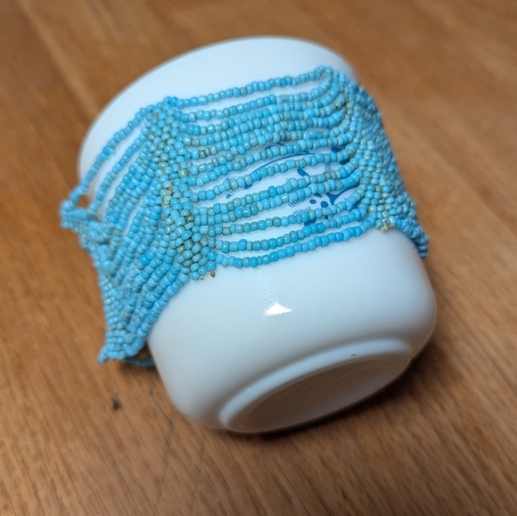 Turquoise Dreams Beaded Cuff Bracelet - Handmade Charm 🌊✨ - Picture 8 of 8